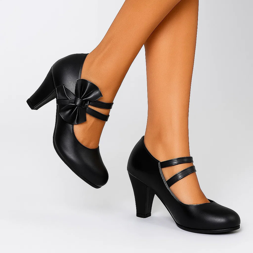 Elegant bow-detail occasion heels for women | Bella -12