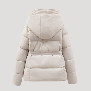Belted hooded puffer coat for women | Puffette -5