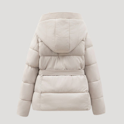 Belted hooded puffer coat for women | Puffette -5