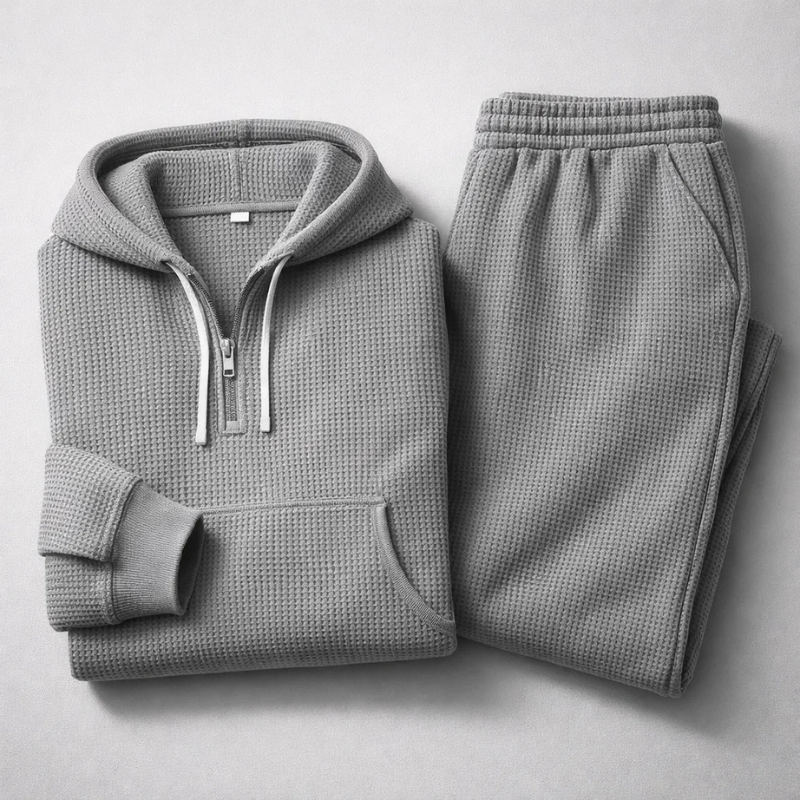 Relaxed waffle-knit matching set for men | Hudson -10