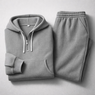 Relaxed waffle-knit matching set for men | Hudson -10