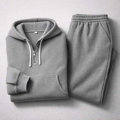 Relaxed waffle-knit matching set for men | Hudson -10
