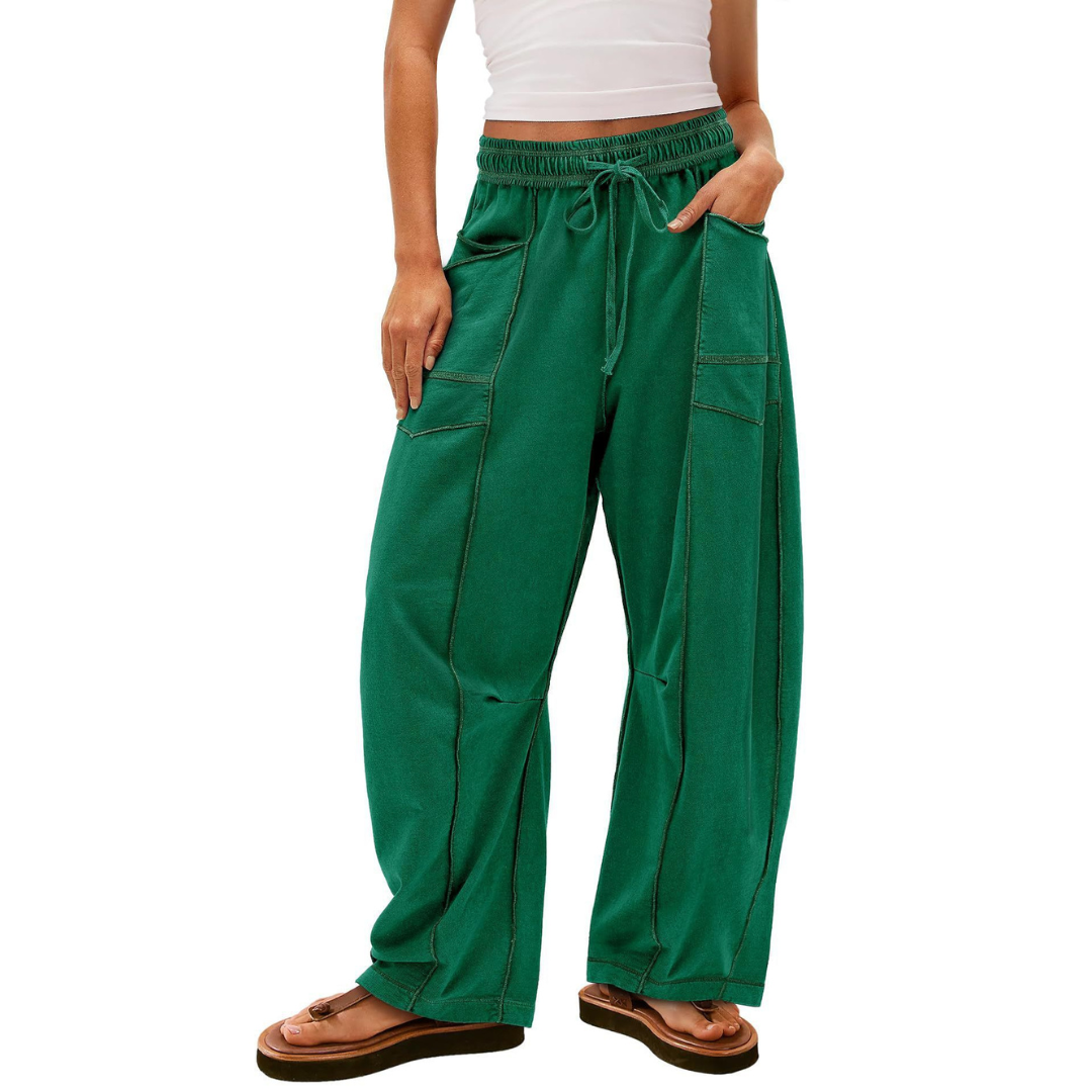 Comfy baggy-leg lounge everyday trousers for women | Avanita -7
