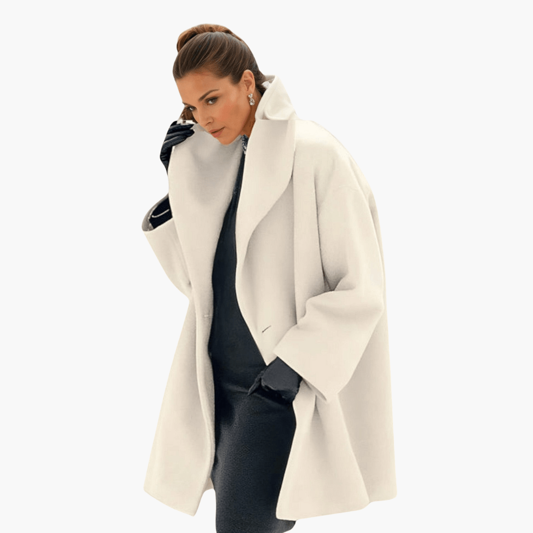 Wide-collar structured statement jacket for women | Valeria -8