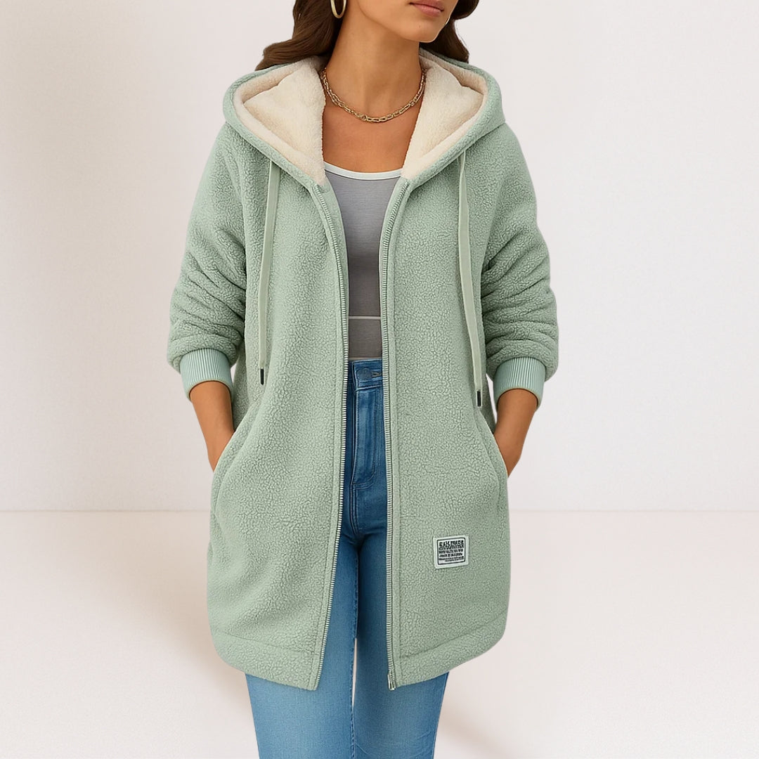 Marisette | Women's Hooded Zip Front Fleece Jacket