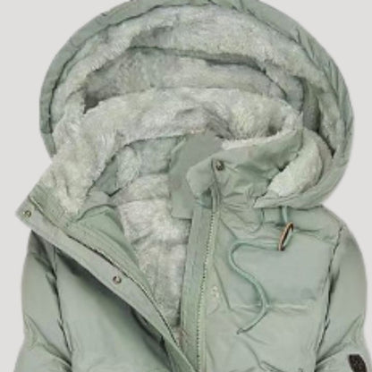Long waterproof hooded faux fur winter coat for women | Nordica -4