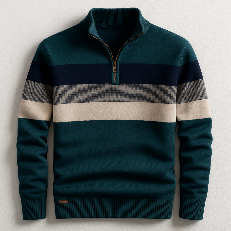 Classic quarter-zip relaxed pullover for men | Bradford -5