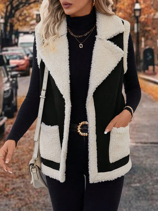 Varelle | Women's Lapel Collar Warm Vest with Front Pockets