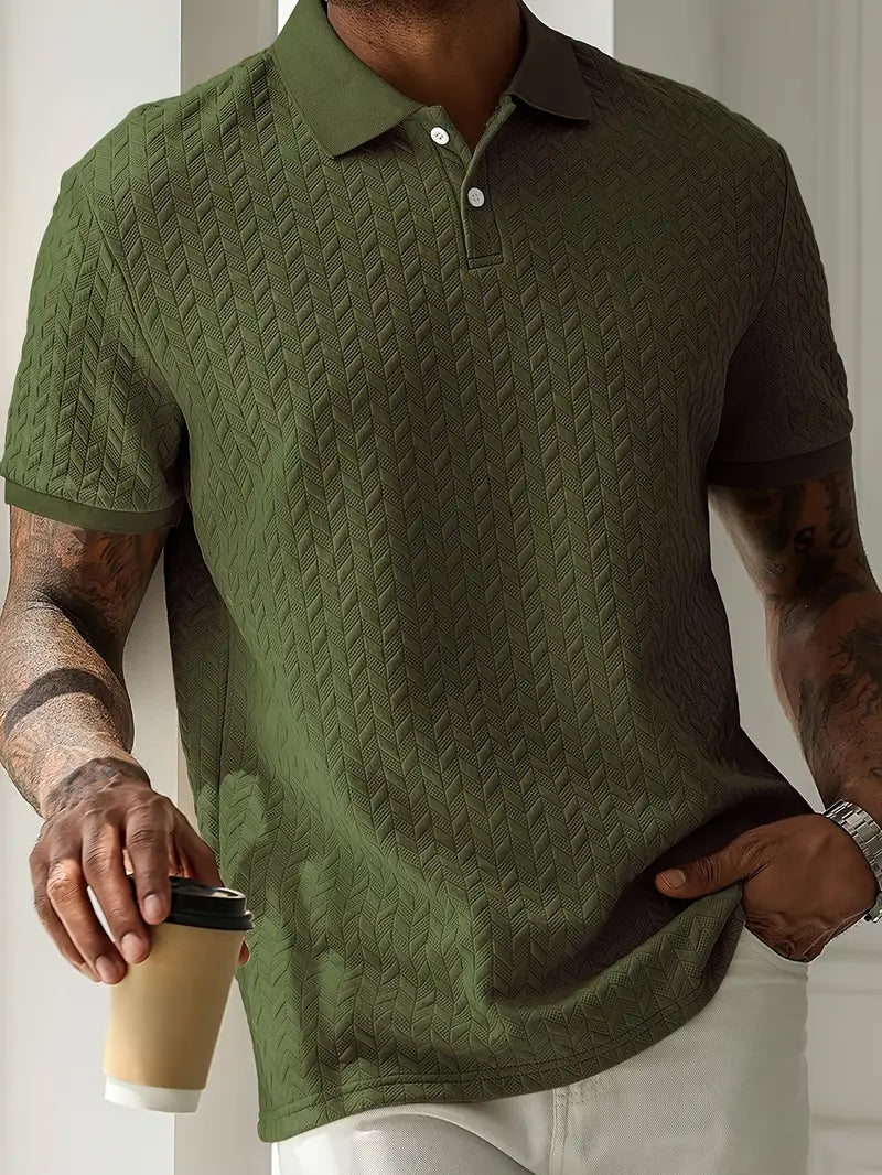 Textured casual everyday polo shirt for men | Ellison -9