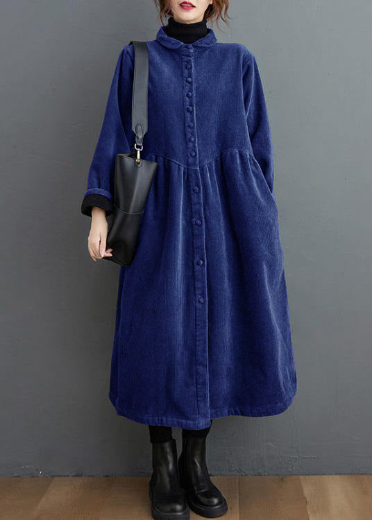 Blackish Green Corduroy Cinched Coat for Women | Mirelle