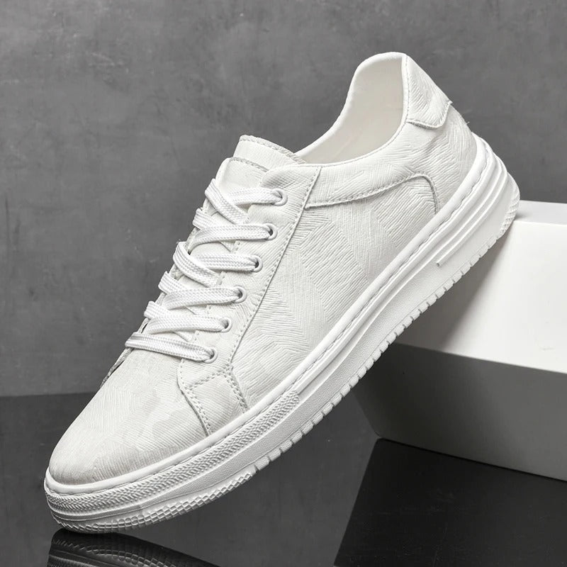 Classic leather stitched everyday trainers for men | Belmont -10