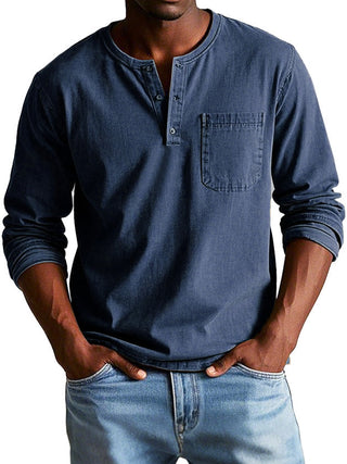 Classic vintage long-sleeve everyday shirt for men | Theodore -8