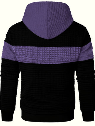 Tavren | Men's Textured Color Block Pullover Hoodie