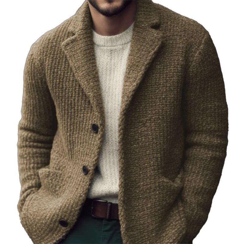 Classic button-front knit cardigan with regular fit for Men | Derek Vale