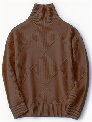 Mirelle | Women's Textured Turtleneck Diamond Knit Sweater