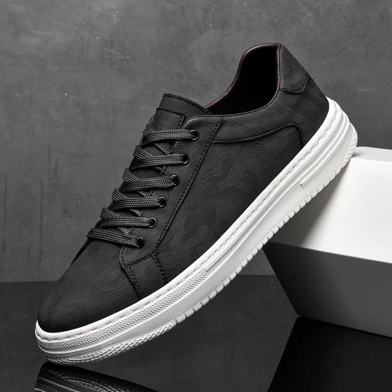 Classic leather stitched everyday trainers for men | Belmont -6