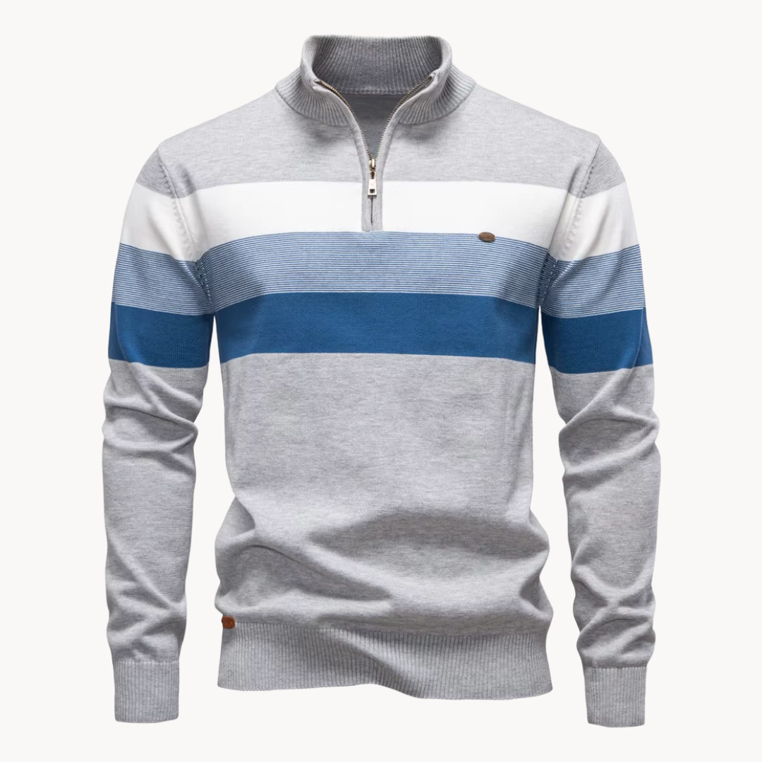 Soft quarter-zip cosy everyday jumper for men | Burk -1