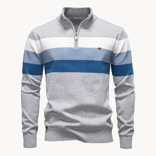 Soft quarter-zip cosy everyday jumper for men | Burk -1