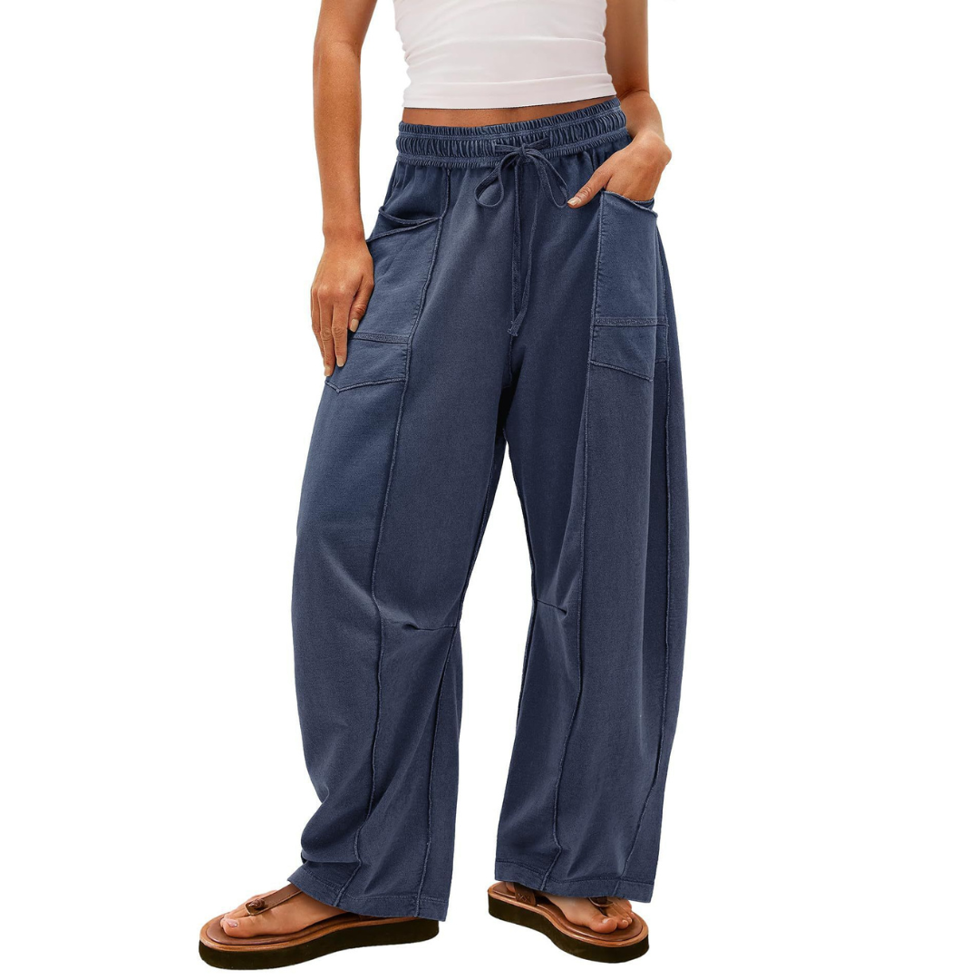 Comfy baggy-leg lounge everyday trousers for women | Avanita -8