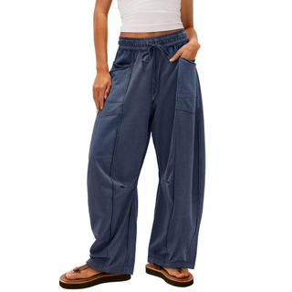 Comfy baggy-leg lounge everyday trousers for women | Avanita -8