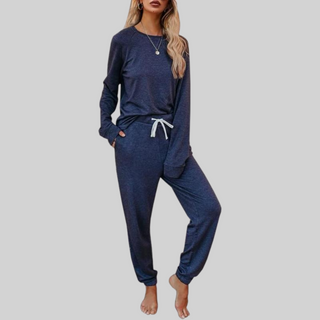 Casual long-sleeve and sweatpants everyday set for women | Jocelyn -5