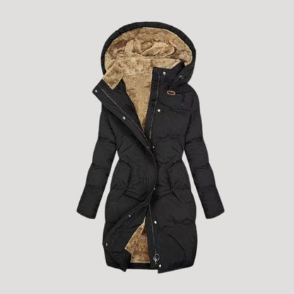 Long waterproof hooded faux fur winter coat for women | Nordica -3