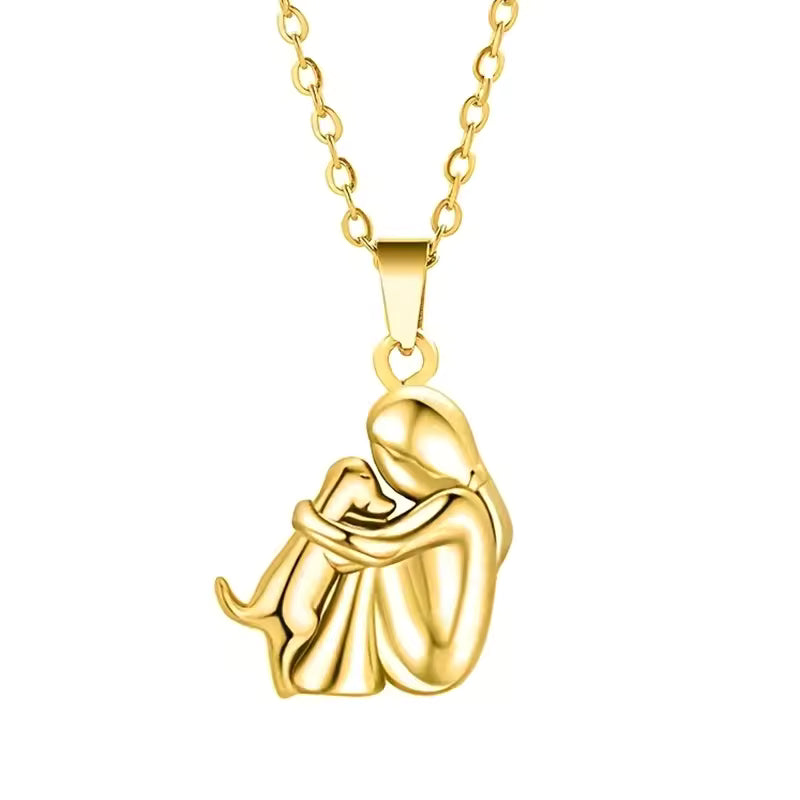 Heartfelt dog hug pendant necklace for women | Paw -6