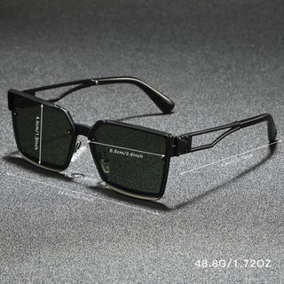 Retro half-frame gradient fashion sunglasses for men | Viridian -8