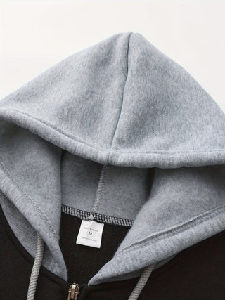 Dervan | Men's Color Block Full Zip Hooded Sweatshirt