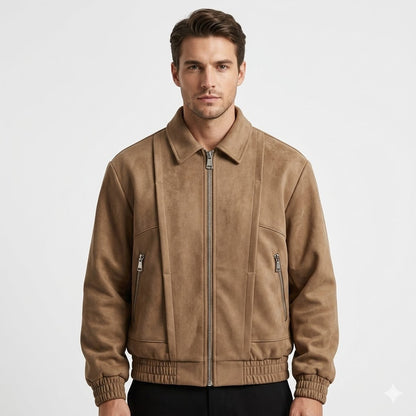 Ravello | Men's Suede Style Oversized Bomber Jacket
