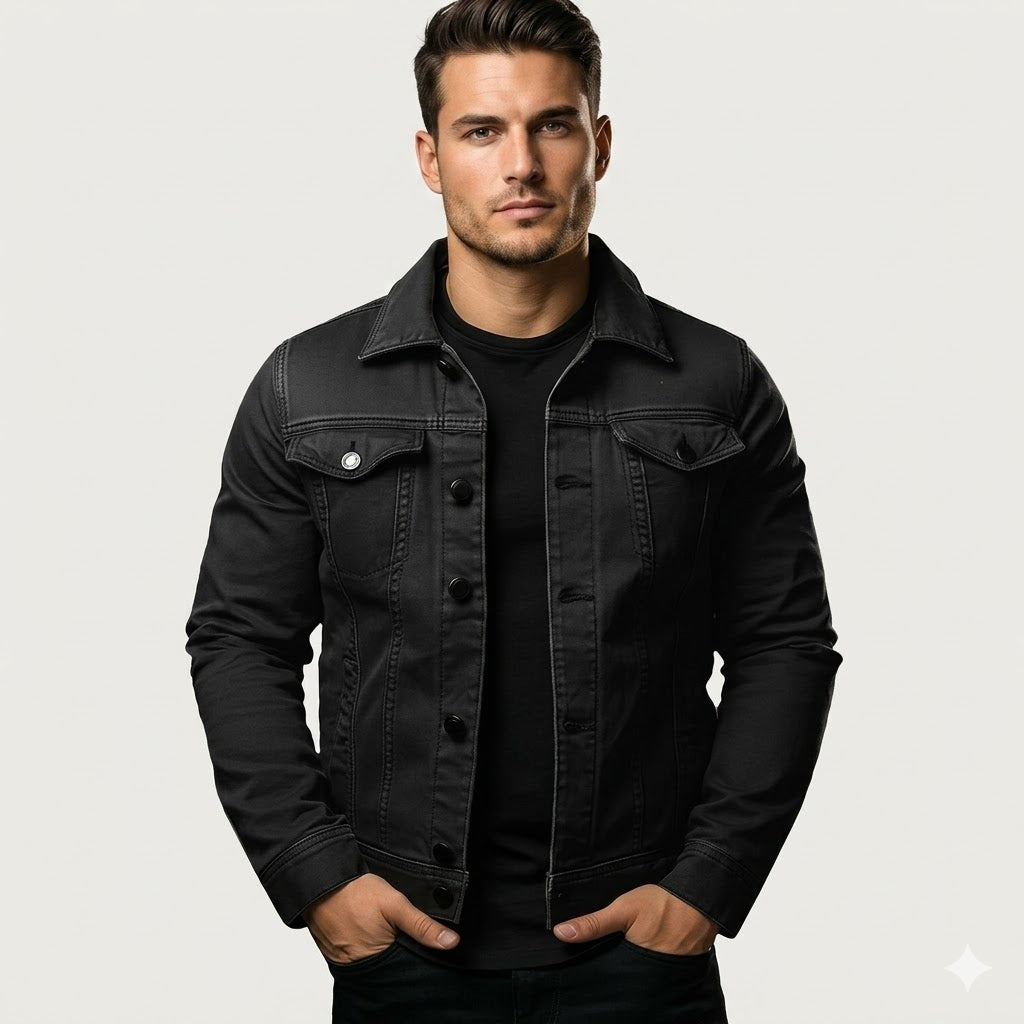 Marcellan | Men's Black Denim Jacket