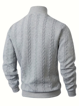 Lorven | Men's Textured High Neck Ribbed Sweatshirt