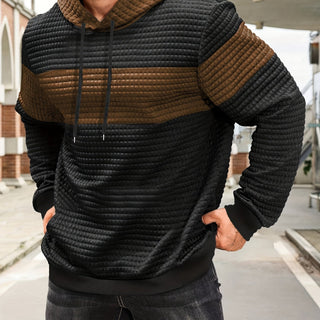 Tavren | Men's Textured Color Block Pullover Hoodie