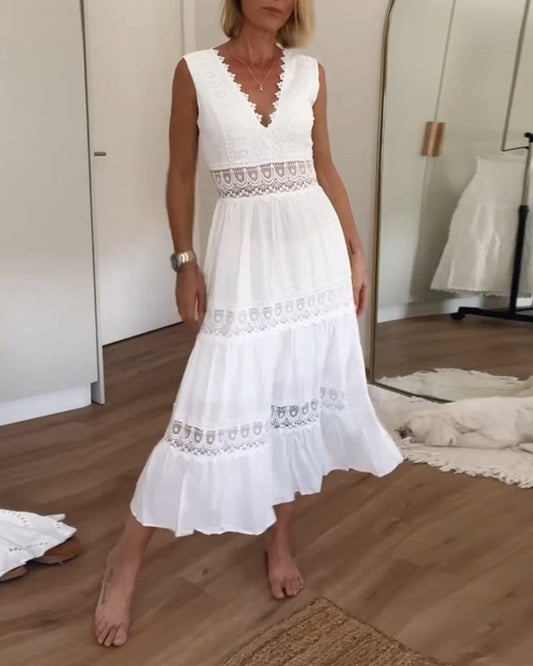 Aurélie for Women | Elegant Lace V-Neck Dress