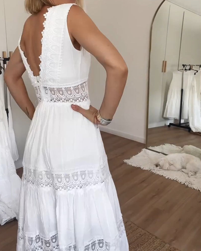 Aurélie for Women | Elegant Lace V-Neck Dress