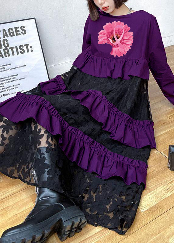 Bohemian Black Ruffle Panel Autumn Dress For Women | Seraphine