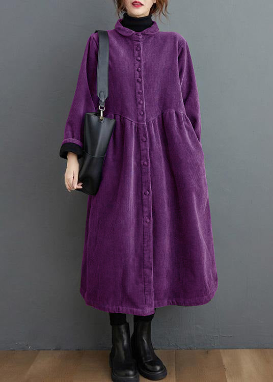 Blackish Green Corduroy Cinched Coat for Women | Mirelle
