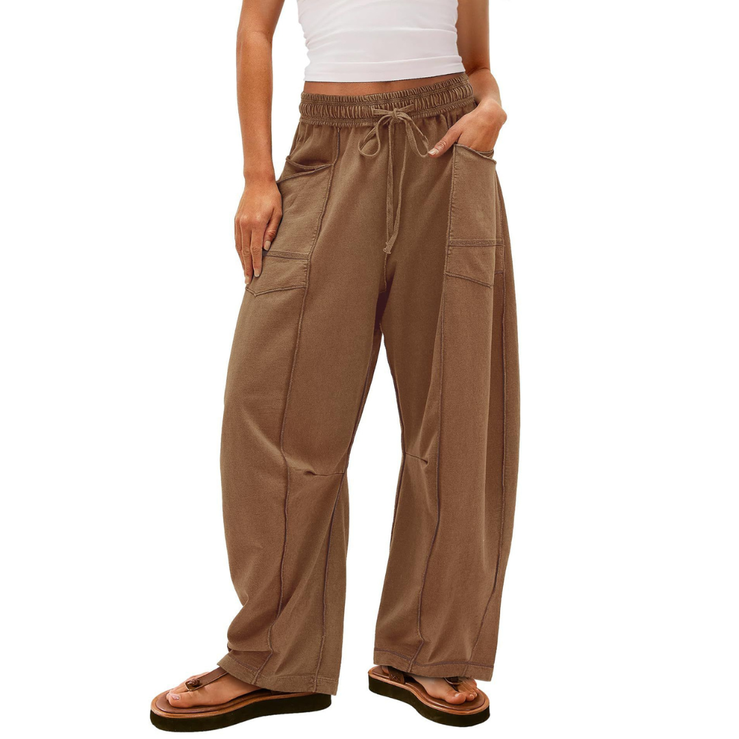 Comfy baggy-leg lounge everyday trousers for women | Avanita -9