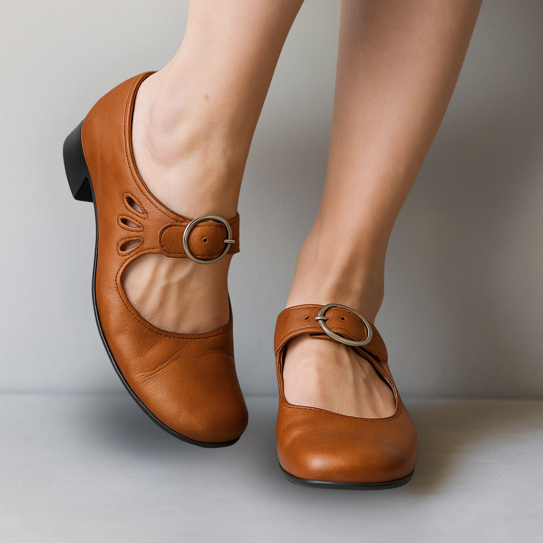 Orthopaedic leather everyday flat shoes for women | Mary -8