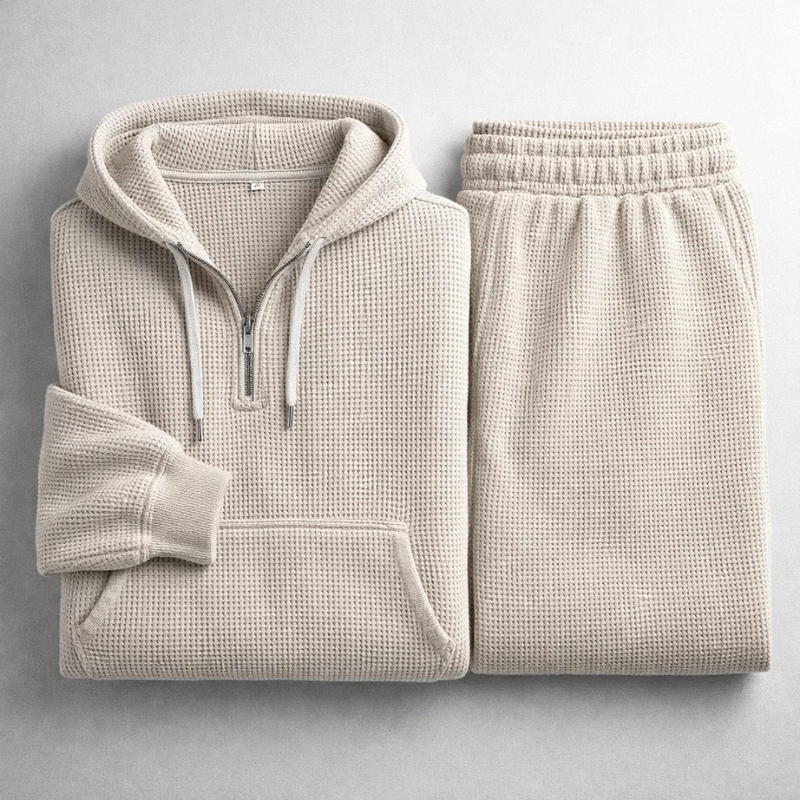 Relaxed waffle-knit matching set for men | Hudson -4