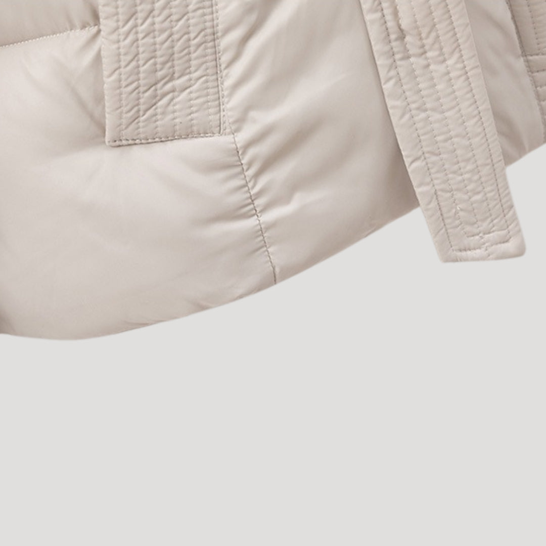 Belted hooded puffer coat for women | Puffette -7