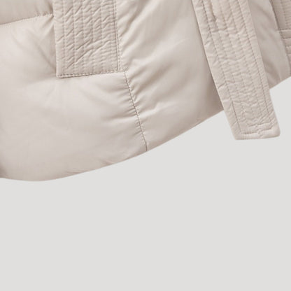 Belted hooded puffer coat for women | Puffette -7