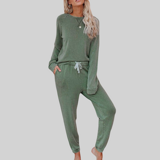 Casual long-sleeve and sweatpants everyday set for women | Jocelyn -6