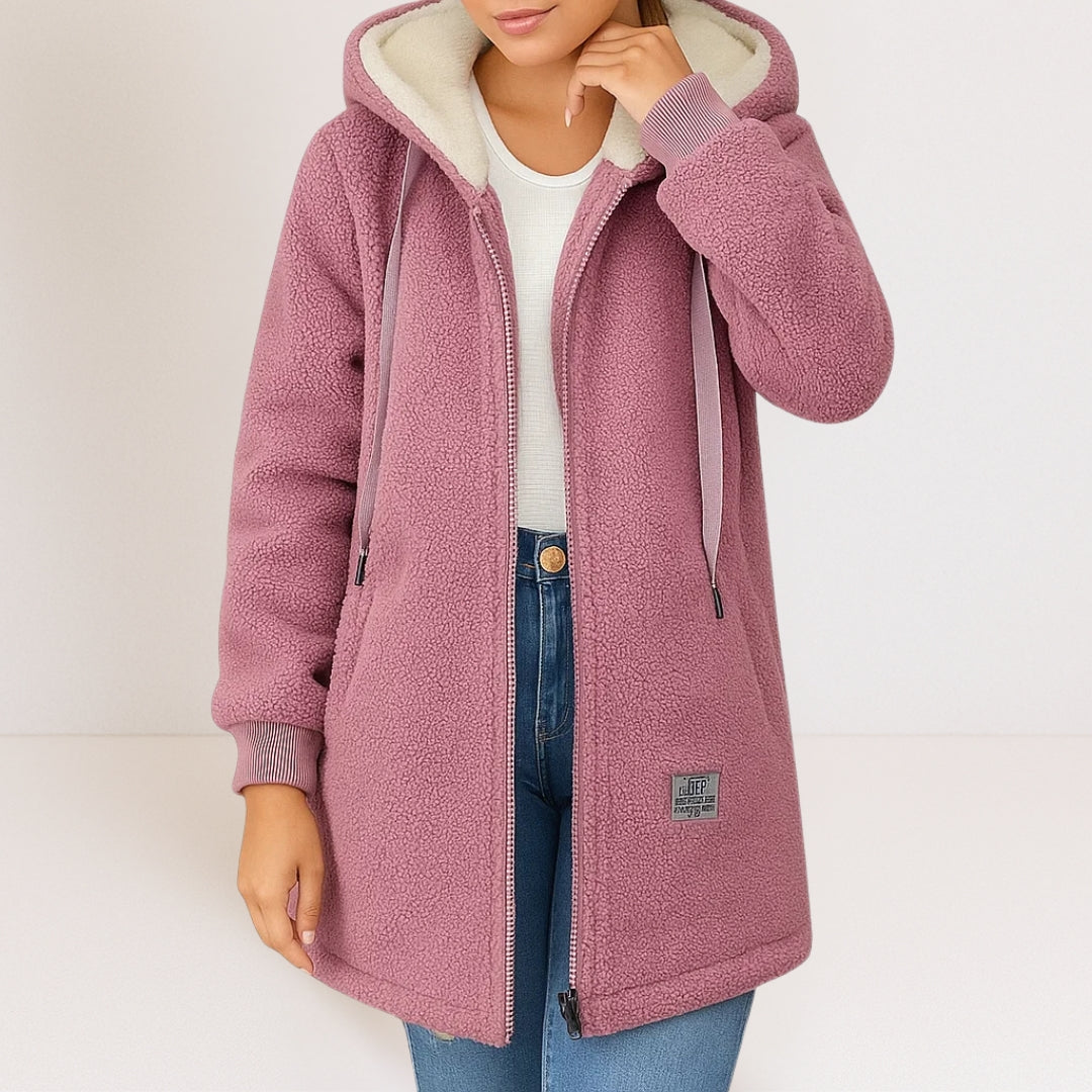 Marisette | Women's Hooded Zip Front Fleece Jacket