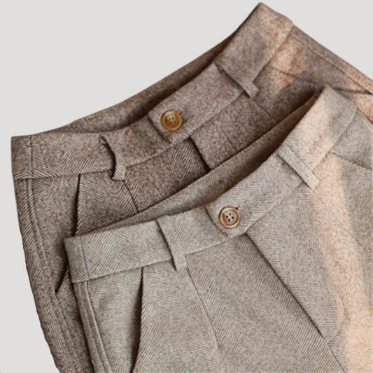 Heritage herringbone tailored smart trousers for men | Heritage -1