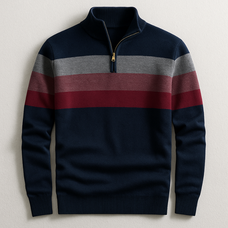 Classic quarter-zip relaxed pullover for men | Bradford -2