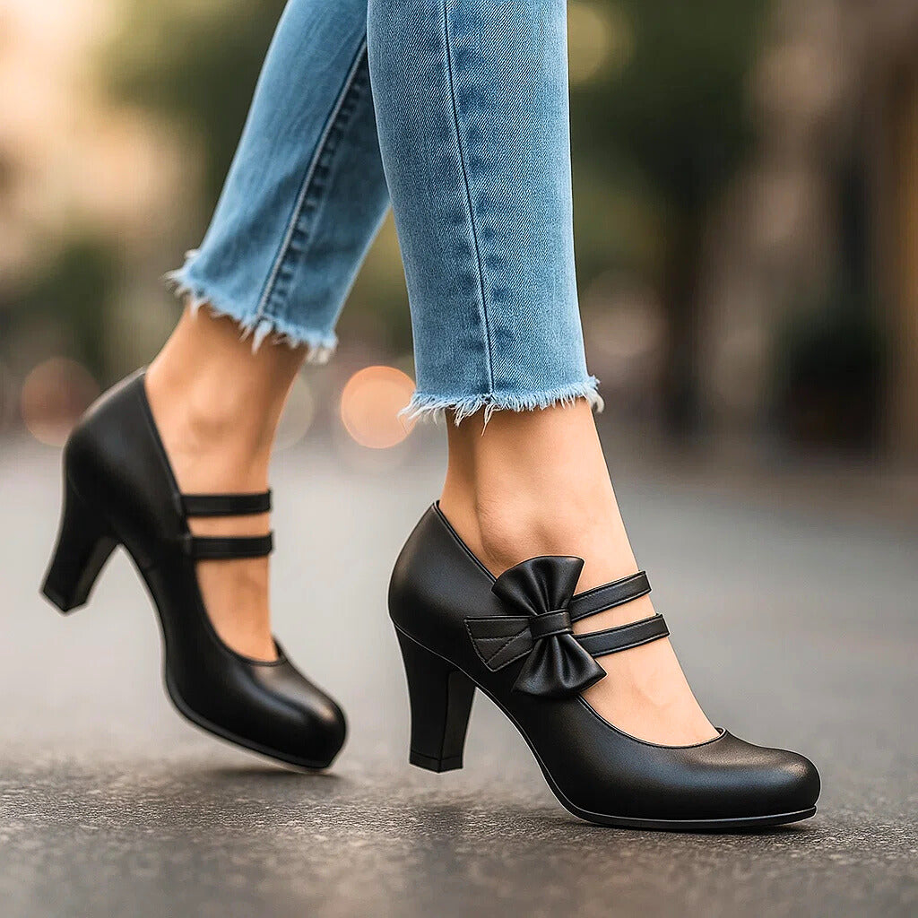 Elegant bow-detail occasion heels for women | Bella -2