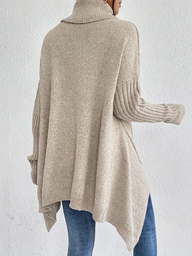 Oversized cosy turtleneck knit jumper for women | Elowen -6
