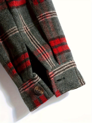 Norvane | Plaid Hooded Button Front Jacket with Pocket