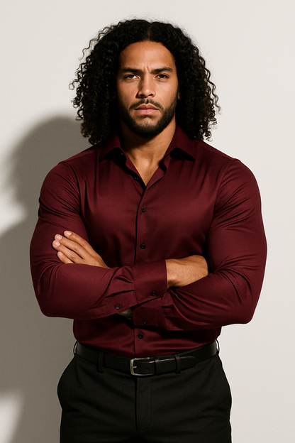 Slim-fit tailored point-collar dress shirt for men | Modern Line -5